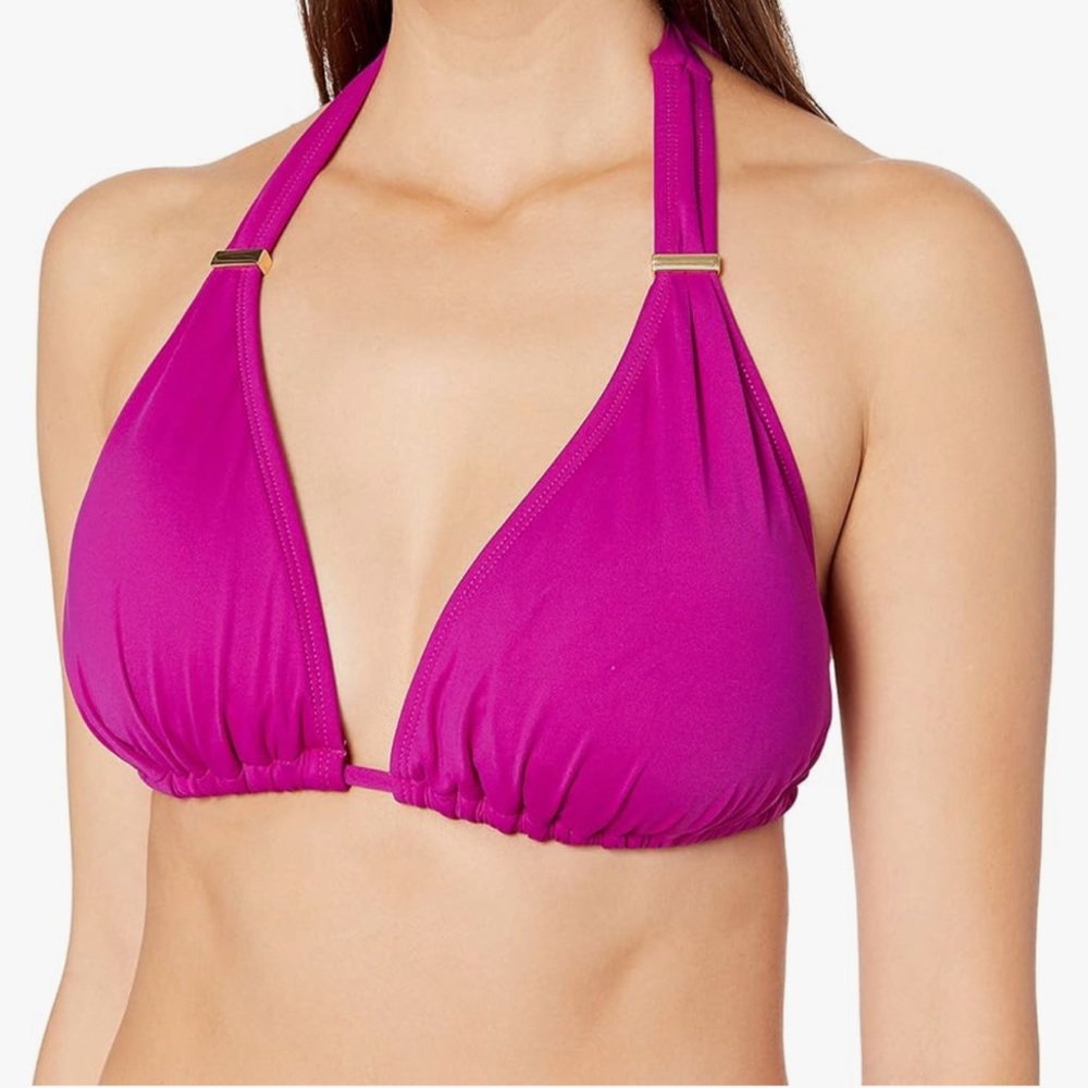 NWT La Blanca Women's Standard Island Goddess Halter Triangle Swimsuit Top